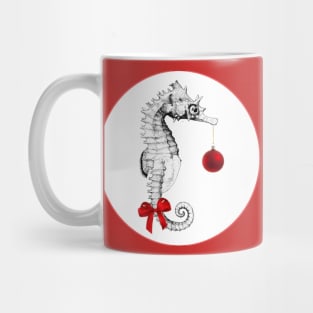 A festive seahorse with ornament Mug